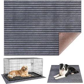 47"x59" Dog Crate Mat, Waterproof Non-Slip Rubber Mat for Under Dog Crate, Dog Crate Floor Protector Absorbent Reusable Kennel Mat, Cut to Fit Washable Liner for Dog Cage, Playpen & Whelping Box in Kuwait