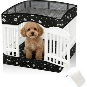 Dog Playpens Cover and Bottom Mat Set,Playpen Not Included, Non-Slip Dog Crate Covers 36 Inch, Dog Playpen Bottom Pad, Washable Reusable Puppy Playpen Pad for Pet PlayPen, Dog Kennel Covers 36 Inch in Kuwait