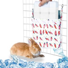 No Condensation Rabbit Cooling Pouch with Ice Box for Cage, Up to 12-Hour Cool Ice Bag Hanging for Summer, Washable Arc-Chill Cooling Pack for Small Animal Bunny Chinchilla Ferret Guinea Pig in Kuwait