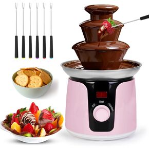 3 Tier Chocolate Fountain Machine, 12oz Stainless Steel Tower Chocolate Melt Machine, Cheese Electric Fountain with 6 Forks, Chocolate Fountain for Party, Candy, Butter, Cookies in Saudi Arabia