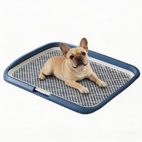 Dog Potty Tray with Guide Pillar, 25.6"x19.7" Large Indoor Pet Pee Pad Holder, Heavy Duty Dog Litter Box, Removable & Washable Puppy Training Toilet for Housebreaking Supplies (navyblue) in Kuwait