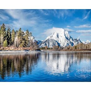 Oxbow Bend Reflection، جراند تيتون، جاكسون هول، وايومنغ - طباعة/قماش/أكريليك/معدن in Kuwait