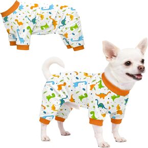 بيجامة للكلاب الصغيرة والمتوسطة الحجم، بدلة شفاء للكلاب Pjs Dog Onesie، بيجامة جرو ناعمة قابلة للتنفس، الحيوانات الأليفة للربيع والصيف، قابلة للتمدد للأولاد والبنات - أقواس وردية in Kuwait