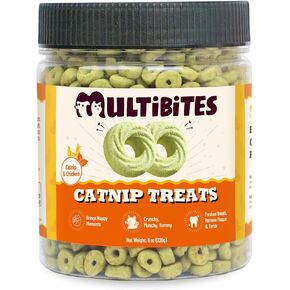 Catnip Cat Treats – Healthy Biscuits with Real Chicken, Vitamins & Catnip - Teeth Cleaning & Training Snacks for Indoor Cats (8 oz) in Kuwait
