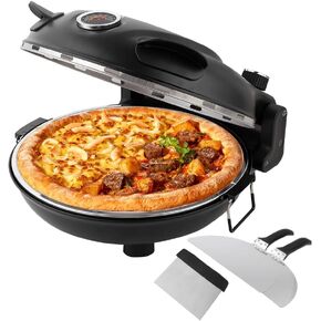 12 Inch Electric Pizza Oven Indoor Portable, Stone Baked Pizza Maker Heats up to 800˚F, Pizza Maker Machine Temperatures control (Black) in Saudi Arabia