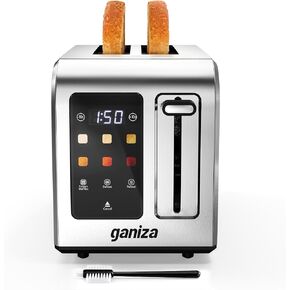 Ganiza Toaster 2 Slice with Touchscreen Smart Toasters Wide Slot, Max 925W | Full Stainless Steel, Digital Countdown Timer, Touch Screen, Defrost Reheat Cancel, +/-10s Fine-Tune, Removable Crumb Tray in Saudi Arabia
