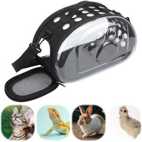 Hsei Small Pet Carrier Bag Portable Small Animal Travel Bag with Clear Side Panel Shoulder Strap for Hamster Chinchilla Rabbit Hedgehog Sugar Bird Lizard in Saudi Arabia