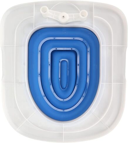 Cat Toilet Training Kit, Reusable Universal Cats Potty Toilet Trainer System, Teach Kitty How to Use Toilet Bowl, Professional Cat Urinal Seat Trainer for Home (White Tray, 1 Blue Inner Support) in Kuwait