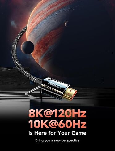 JSAUX 8K HDMI Cable 2.1 Cable 3FT, 48Gbps Ultra High Speed Long HDMI Cable, (8K@60Hz 4K@120Hz 144Hz) HDMI Cord, eARC HDR10 HDCP 2.2 & 2.3 3D, Compatible with PS5/HDTV/Xbox/Roku TV/Monitor/Blu-ray in Saudi Arabia