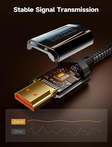 JSAUX 8K HDMI Cable 2.1 Cable 3FT, 48Gbps Ultra High Speed Long HDMI Cable, (8K@60Hz 4K@120Hz 144Hz) HDMI Cord, eARC HDR10 HDCP 2.2 & 2.3 3D, Compatible with PS5/HDTV/Xbox/Roku TV/Monitor/Blu-ray in Saudi Arabia