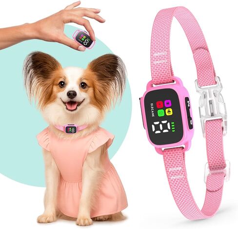 Tiny Bark Collar for Small Dogs 5-15 lbs and Puppies - No Shock Anti Barking Collar - Rechargeable Smart Collar for Dog Training with 7 Sensitivity Levels and 3 Beep&Vibration Modes (Pink) in Kuwait