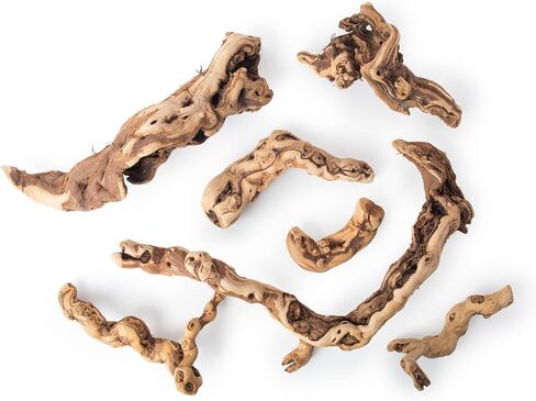 غالاباغوس (05536) جذوع أشجار العنب من Burro Wood - ديكور طبيعي للفروع في مرابي حيوانات قاحلة ومعتدلة | عرض النباتات الهوائية وموائل الخشب والزواحف، مجموعة من 7 قطع متنوعة (3 بوصات - 13 بوصة) in Kuwait