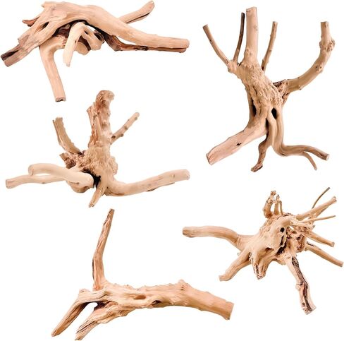 Kaiyuan Dynasty Natural Aquarium Driftwood Reptile Drift Wood Branches Driftwood Branches for Fish Tank Terrariums 6-10" 3Pcs in Saudi Arabia