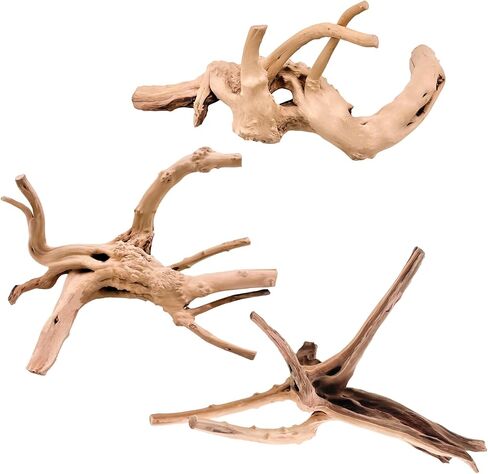 Kaiyuan Dynasty Natural Aquarium Driftwood Reptile Drift Wood Branches Driftwood Branches for Fish Tank Terrariums 6-10" 3Pcs in Saudi Arabia
