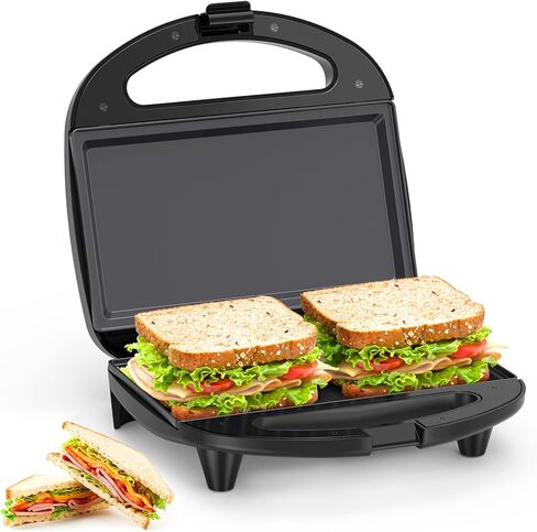 OSTBA 3-in-1 Sandwich Maker with Removable Plates, Panini Press, Waffle Maker, Non-Stick, 750W Compact Breakfast Grill for Sandwiches, Waffles, Steak, Black in Saudi Arabia