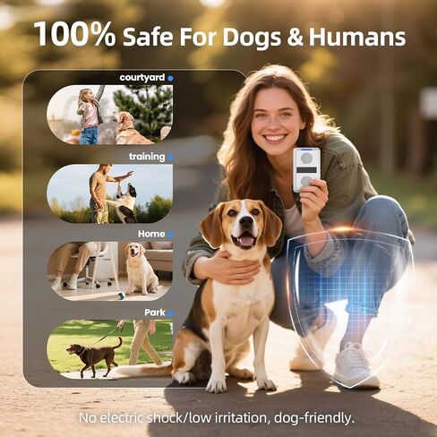 2026 Anti Barking Device for Dogs, Ultrasonic Dog Bark Deterrent Devices, Type-C Rechargeable Pet Corrector with Adjustable Frequency & 30 FT Range, Dog Training Tool for Indoor Outdoor in Kuwait