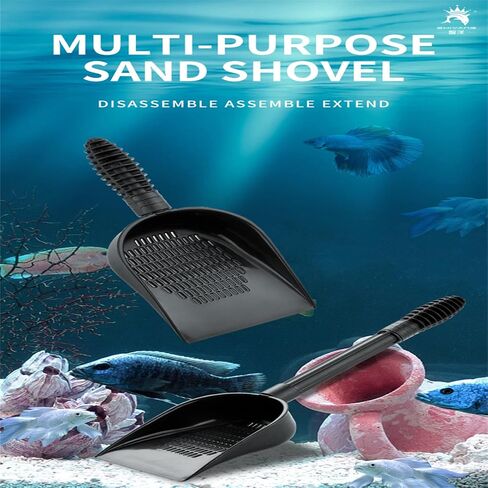 Aquarium Sand Sifter – Sand Shovel with Fine Mesh Grate, Fish Tank Gravel Tool for Waste & Debris, Black in Kuwait