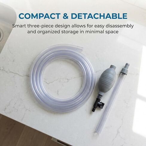 Delyle Aquarium Siphon Gravel Cleaner, 3-in-1 Fish Tank Vacuum with Sand Washer, Water Changer, 5.7ft Hose, Flow Control, Manual Hand Pump in Kuwait