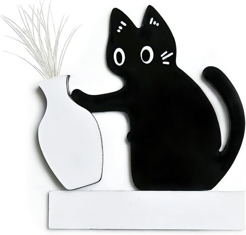 Cat Whisker Holder Keepsake Acrylic Refrigerator Decorations Pet Keepsake Cute Cat Pushing Vase Pet Whisker Collector-1 Pcs in Saudi Arabia