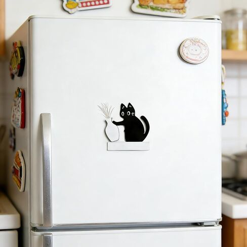 Cat Whisker Holder Keepsake Acrylic Refrigerator Decorations Pet Keepsake Cute Cat Pushing Vase Pet Whisker Collector-1 Pcs in Kuwait