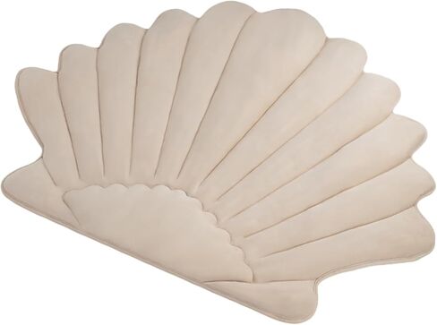 27" X 20 Sea Shell Cat Cooling Mat, Ocean Portable Foldable Pet Cooling Mat Blanket for Indoor Cats, Coastal Washable Pet Pad for Couches Bed, Floor, Sofa 1 Pack (Blue & Beige) in Saudi Arabia