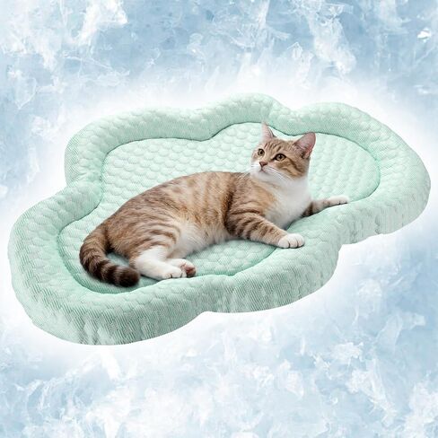 Shinylin Cat Cooling Mat Summer Cooling Pet Bed for Cats or Small Dogs 26" x 16" Thicken Cloud Washable Breathable Pet Pad Soft Comfortable Non-Slip Bottom Cat Mat for Indoor Home Chair Floor Kennel in Kuwait