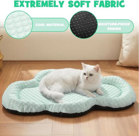 Shinylin Cat Cooling Mat Summer Cooling Pet Bed for Cats or Small Dogs 26" x 16" Thicken Cloud Washable Breathable Pet Pad Soft Comfortable Non-Slip Bottom Cat Mat for Indoor Home Chair Floor Kennel in Kuwait