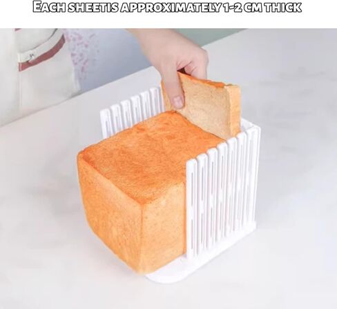 Bread Slicer for Homemade Breads, Toast Slicer, Adjustable Thickness Slicing Guide, Foldable Portable Bread Cutter Suitability for Homemade Breads, Bagels, Loafs, Cakes - Kitchen Baking Tool in Kuwait