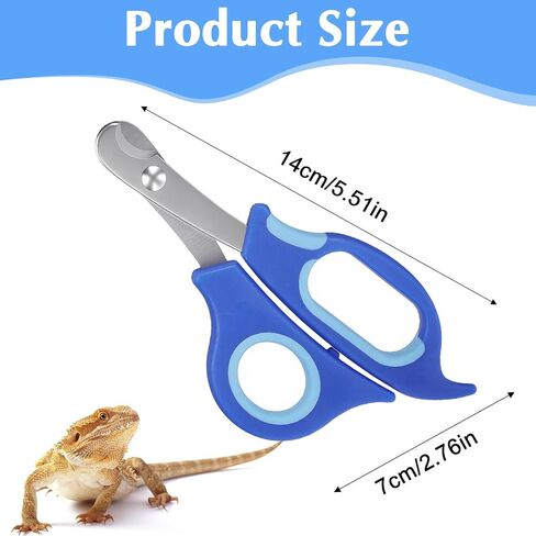 Larrel Bearded Dragon Nail Clippers, Stainless Steel Bearded Dragon Nail Clippers, Small Animal Nail-Clipper for Small Reptiles, Turtle, Chameleon, Iguana, Hedgehog, Birds, Cat, Dog (Blue) in Kuwait