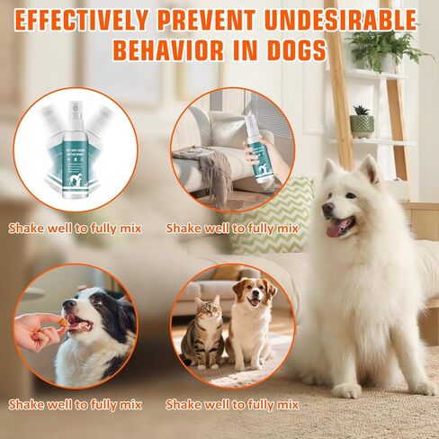 Effectively | Bitter Apple Spray for Dogs, 100ml No Chew Spray for Dogs to Stop Chewing, Preventing Puppies from Damaging Furniture, Dog Training & Behavior Aids Spray, Indoor & Outdoor Use in Kuwait