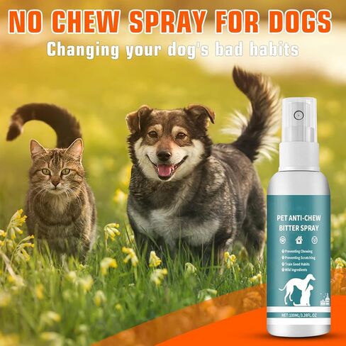 Effectively | Bitter Apple Spray for Dogs, 100ml No Chew Spray for Dogs to Stop Chewing, Preventing Puppies from Damaging Furniture, Dog Training & Behavior Aids Spray, Indoor & Outdoor Use in Kuwait