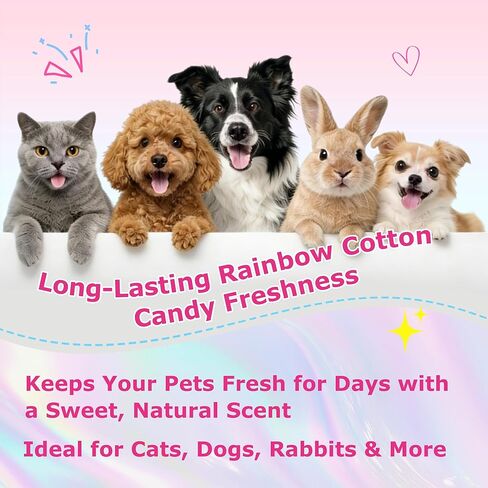 Dog Cologne & Pet Perfume | Long-Lasting Rainbow Cotton Candy Scent | Alcohol-Free Deodorizing Spray | Fur-Conditioning & Non-Sticky Formula | Daily Grooming for Dogs & Cats, 4.06 fl oz in Saudi Arabia