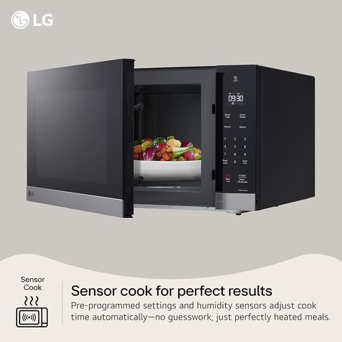 LG Countertop Microwave, 1.5 cu. ft., Stainless Steel, 21.44"x12.13"x16.19", Smart Inverter, Sensor Cooking, 1200 Watts in Kuwait