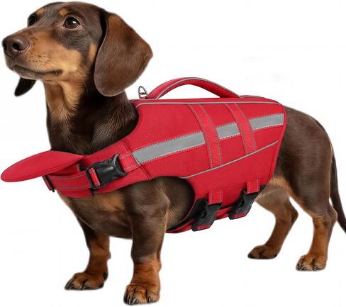 ASENKU Dog Life Jacket, High-Buoyancy Life Vest with Removable Front Float, Rescue Handle and Reflective Strips, Adjustable Swim Vest for Boating, Swimming, Beach(Green XS) in Saudi Arabia