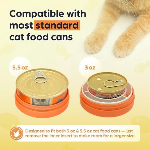 Canned Cat Food Storage Container Patent Pending Reusable Airtight Can Cover Pet Food Sealer - Keeps Cat Food Container Sealed and Fresh in the Fridge, Eliminates Odor (1 pack) in Saudi Arabia