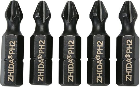 ZHIDA التواء المسمار إدراج بت واحد بوصة طويلة فيليبس PH2 تأثير بت 5 قطع in Saudi Arabia