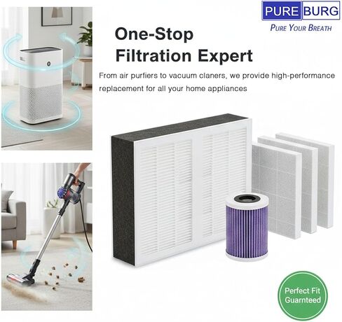 مرشح الكربون المنشط PUREBURG متوافق مع CATLINK Scooper Young، Scooper Luxury PRO & Scooper Ultra Automatic Cat Litter Box، 6 عبوات لتنظيف الهواء من المركبات العضوية المتطايرة وتقليل رائحة الحيوانات الأليفة in Kuwait