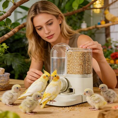 Bird Cage Water Dispenser | Automatic Spill-Proof Drinking Bottle with Perch | Bird Waterer | for Parakeet Cockatiel Conure Lovebird Indoor Pet in Kuwait