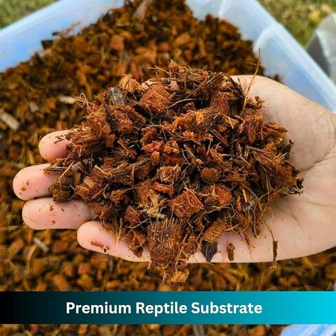 Premium Coconut Chip Substrate for Reptiles – 10 LB Block in Carton Box, Expands to 72 Quarts – Natural & Dust-Free Coco Husk Bedding for Ball Python, Bearded Dragon, Tortoise & Gecko in Kuwait