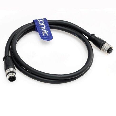 Eonvic M12 A-Code 12 Pin ذكر إلى أنثى كابل مرن عالي لمشغلات كاميرا Cognex وأجهزة الاستشعار الصناعية Ethernet Fieldbus (5M) in Saudi Arabia