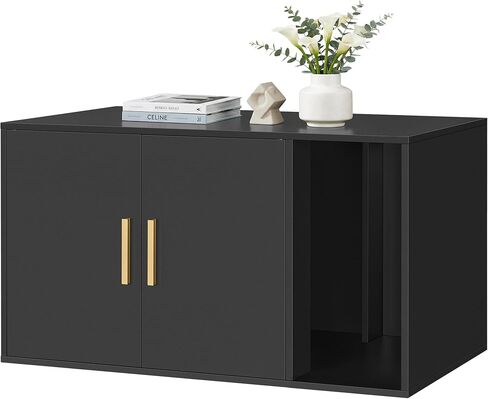 Feandrea Cat Litter Box Enclosure, Modern Hidden Litter Box Furniture, Front Entry, Double Doors, Indoor Pet House, Living Room Side End Table, 31.5 x 19.7 x 17.7 Inches, Cloud White UPCL020WB01S in Kuwait