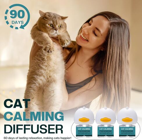 Cat Calming Diffuser 6 in 1 Multicat Calming Pheromones Diffusers Relief Stress Anxiety Fighting Scratching 90 Days Calm Relaxing Pheromone for Cats kit 48ml Refill Fits All Common Diffuser Plug In in Kuwait