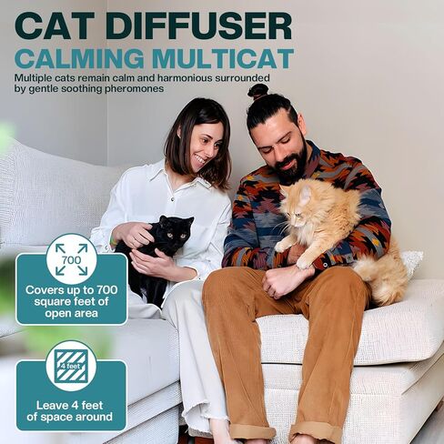 Cat Calming Diffuser 6 in 1 Multicat Calming Pheromones Diffusers Relief Stress Anxiety Fighting Scratching 90 Days Calm Relaxing Pheromone for Cats kit 48ml Refill Fits All Common Diffuser Plug In in Kuwait