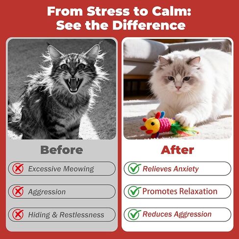 Cat Calming Treats – Natural Stress, Anxiety & Shock Relief for Cats – Featuring L-Theanine, L-Tryptophan & Catnip – 100% Veterinarian Formulated, 30 Likable Gel Tubes for Quick Calm & Relaxation in Kuwait