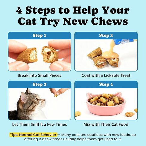 Calming Cat Treats with GABA for Anxiety Relief - Calming Cat Chews Help Reduce Stress & Promote Relaxation, Melatonin for Cats for Grooming, Travel, Vet Visits & Separation Anxiety - Chicken Flavor in Kuwait