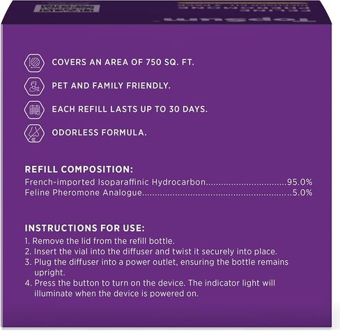 TopSum Cat Calming Pheromone Diffuser: Feline Pheromones Plug in for Stress, Along At Home, Spraying, Fighting, Scratching, Aggression & Excessive Meowing (3 Diffusers + 3 Refills) in Kuwait