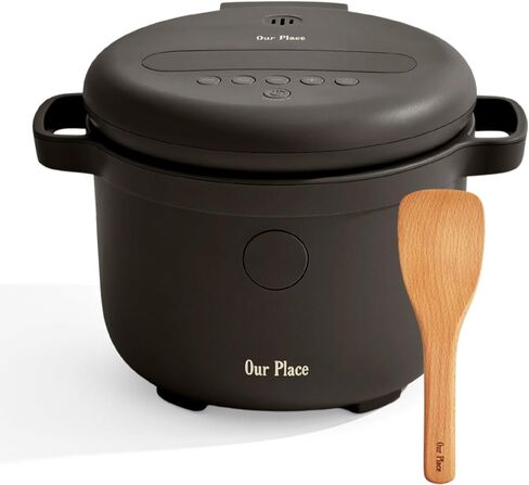 Our Place Rice Cooker | Compact Rice Cooker 3-Cup Uncooked / 6-Cup Cooked with Ceramic Nonstick Inner Pot | Fuzzy Logic Multi-Cooker for White & Brown Rice, Oatmeal & Grains | Delay Timer & Auto Keep Warm | Steam in Kuwait