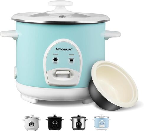 3-Cup Uncooked Rice Cooker Small, Stainless Steel Non-Toxic Inner Pot, One-Touch Multifunction for Rice/Sauté/Yogurt, Dishwasher Safe, 1-3 People Size, Silver in Kuwait