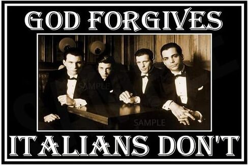 Italian Sign God Forgives 8"x12" All Weather Metal Perfect For Man Cave Bar Lounge Little Italy in Kuwait