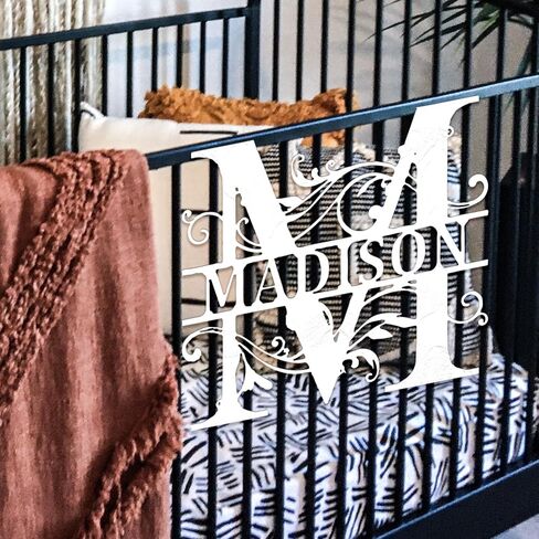 Custom 8" Metal Name Sign, Personalized Metal Wall Art, Split Letter Monogram Wall Decor, Last Family Name Signs for Home, Outdoor Metal Initial Sign for Wedding Housewarming Gift in Kuwait